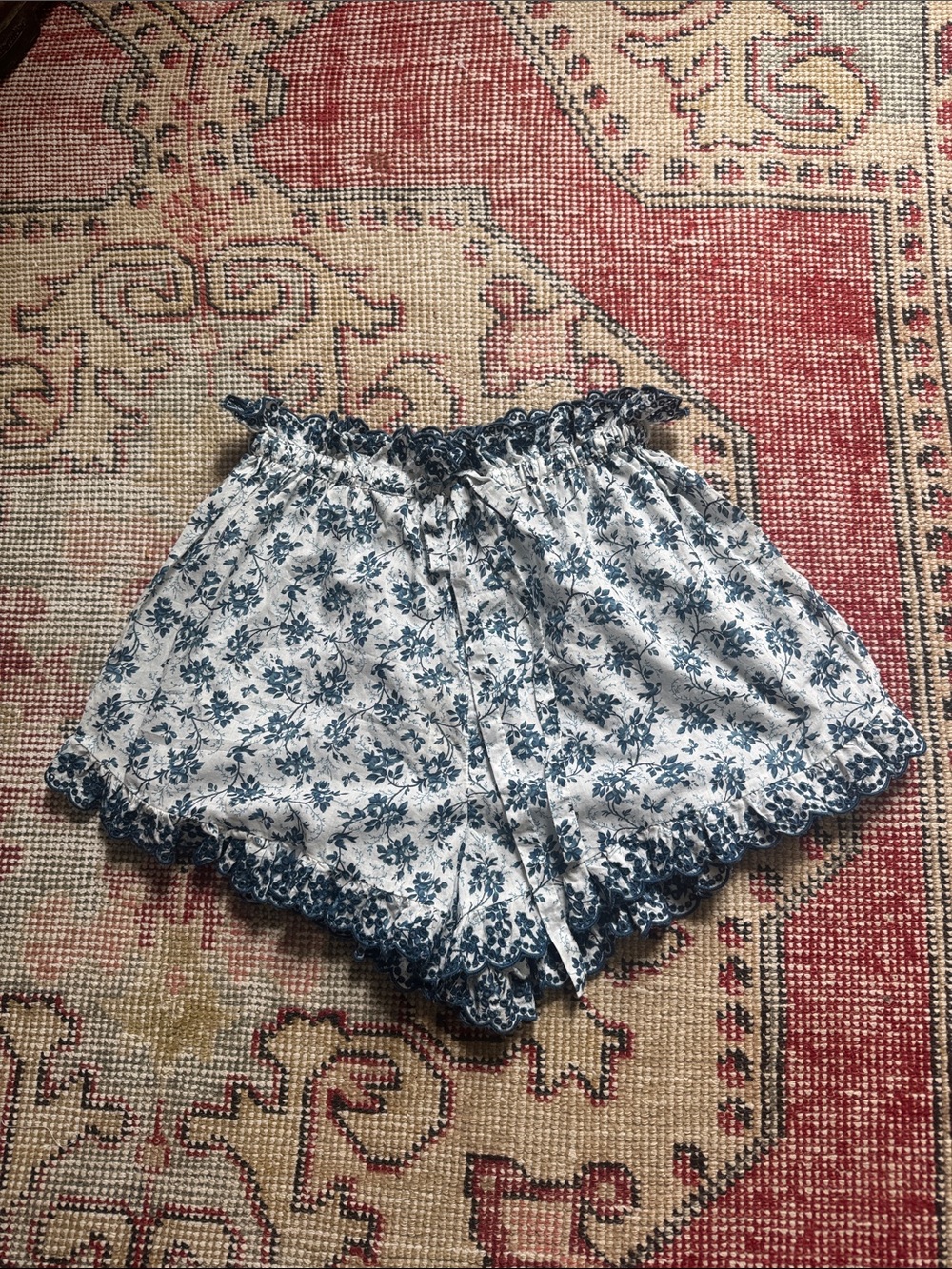 Blue floral shorts